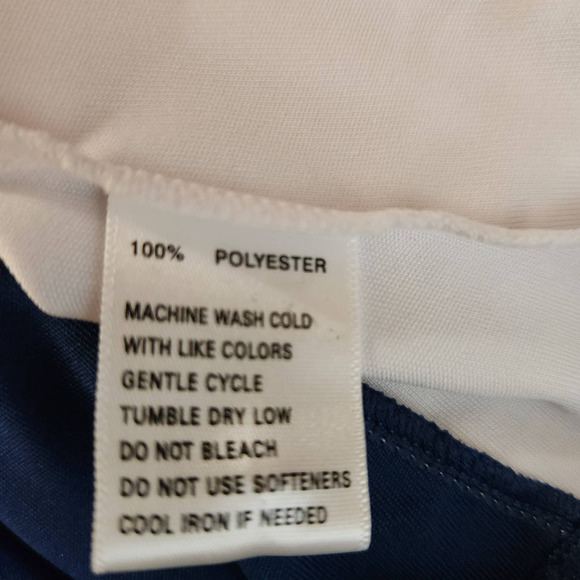 Greg Norman's Women's Cap Sleeve Golf Polo Shirt size Med Navy, White and Purple - Picture 7 of 8